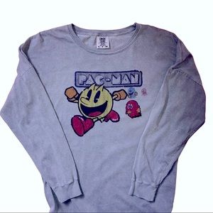 Comfort Colors Gray Pac-Man Long Sleeve Tee
